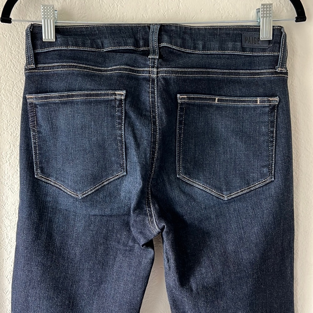 Paige Skyline Ankle Peg Dark Wash Jeans - Picture 3 of 10